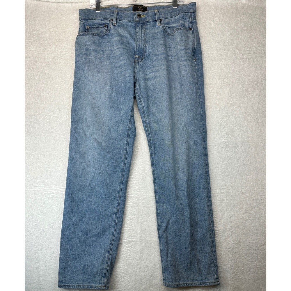 Flint and Tinder Straight Fit Jeans Mens 34x30 Blue Light Wash Made in USA